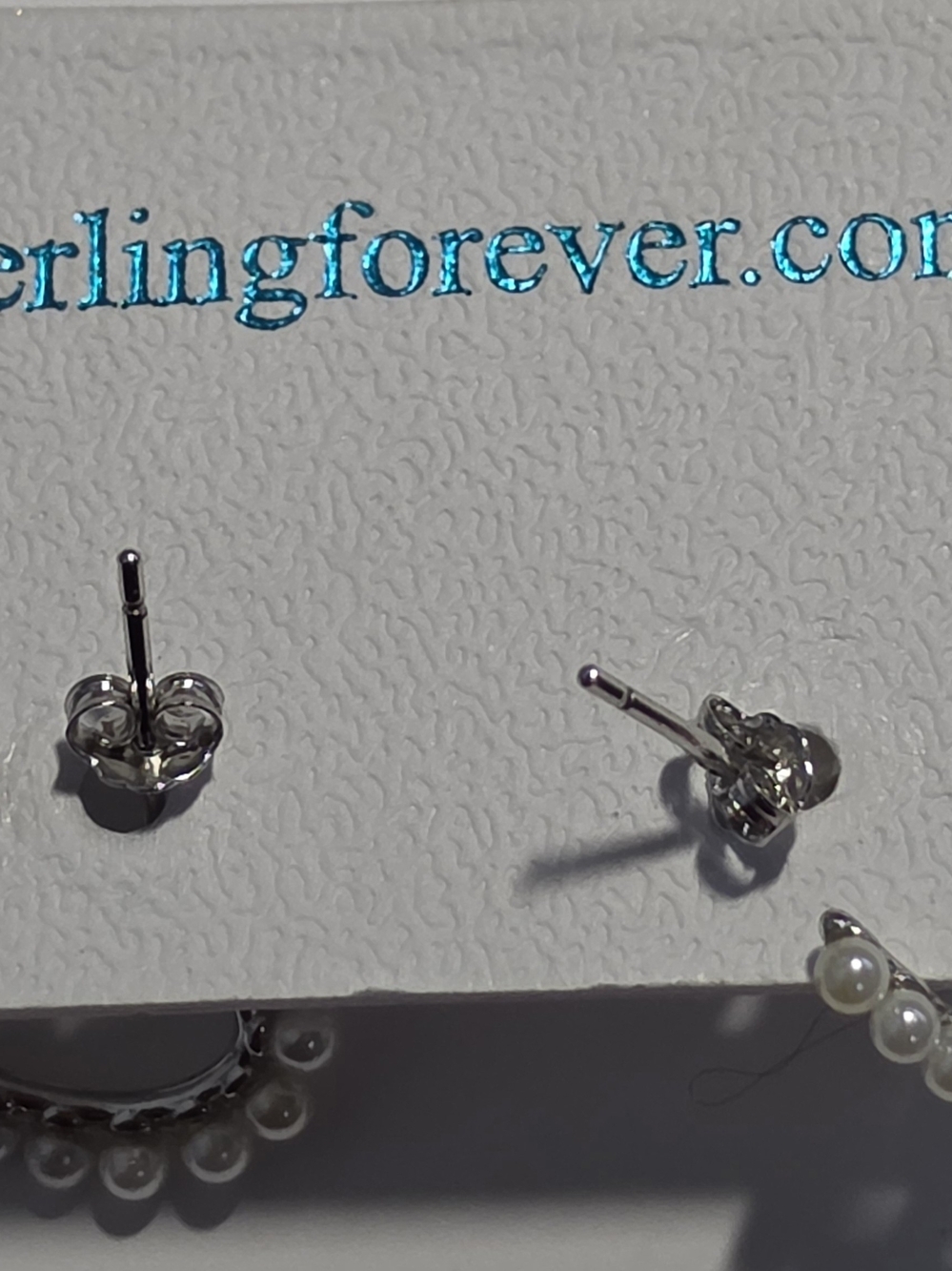 Sterling Forever Pearl Hoop Earrings - White Pearls - Picture 8 of 8